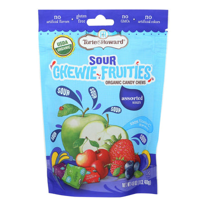 Torie and Howard Organic Chewy Fruities Sour Assorted (Pack of 6) - 4 Oz.