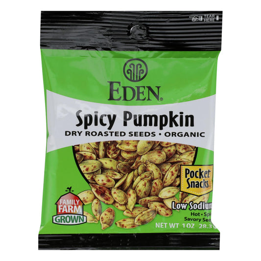 Eden Foods Organic Spicy Dry Roasted Pumpkin Seeds, 1 Oz (Case of 12)