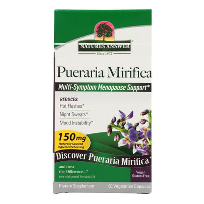 Nature's Answer Pueraria Mirifica Hormonal Support for Women, 60 Vegetarian Capsules