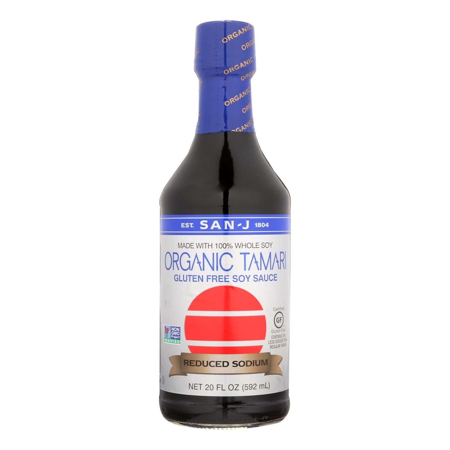 San-J Premium Tamari Gluten-Free Soy Sauce, 6 x 20 Fl Oz Bottles