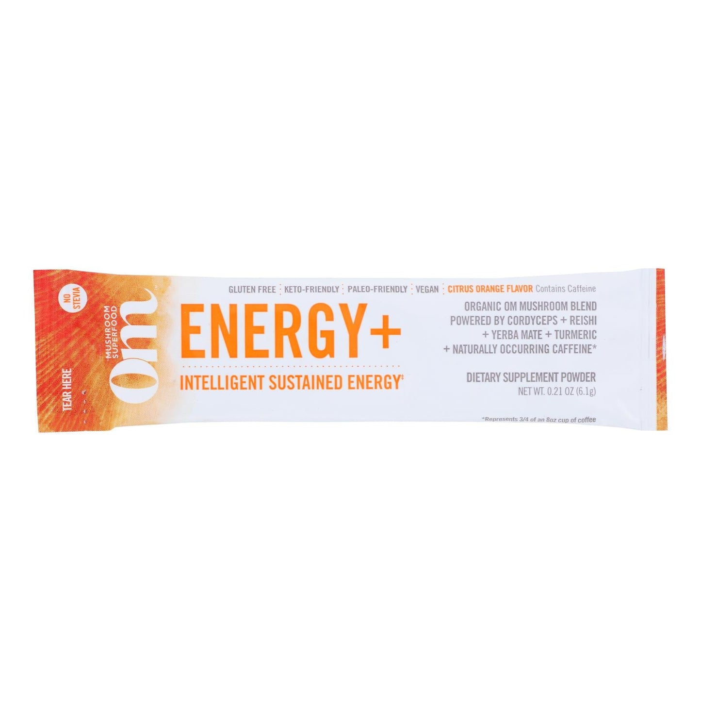 Om Organic Mushroom Energy | Citrus Orange Extract | Dietary Supplement (10 Pack) - 0.21 Oz.