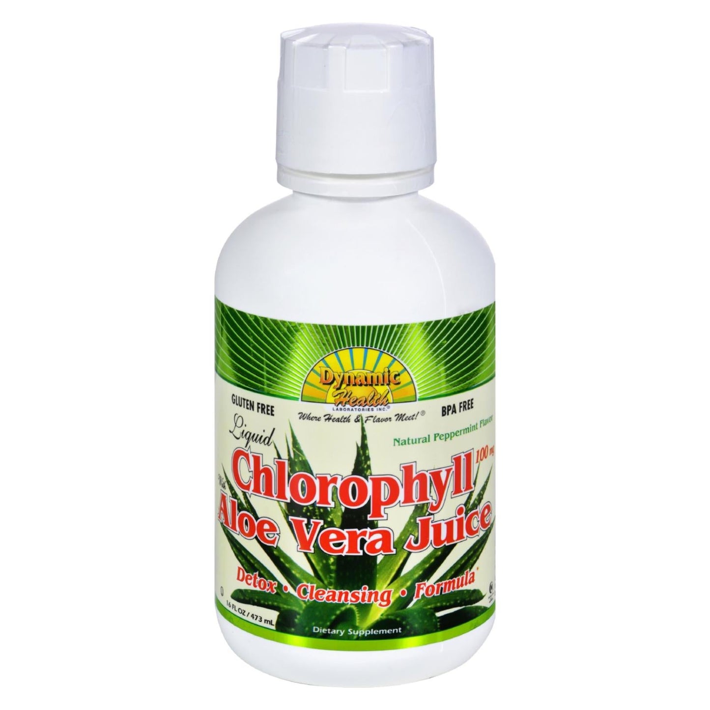 Dynamic Health Liquid Chlorophyll with Aloe Vera and Spearmint - 16 Fl Oz.