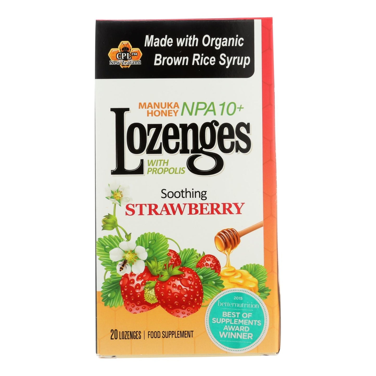 Pacific Resources International Manuka Honey Soothing Strawberry Lozenges, 20-Pack