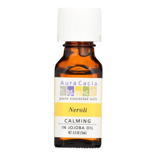 Aura Cacia Neroli Jojoba Oil, Nourishing Moisturizer for Radiant Skin, 0.5 Fl Oz