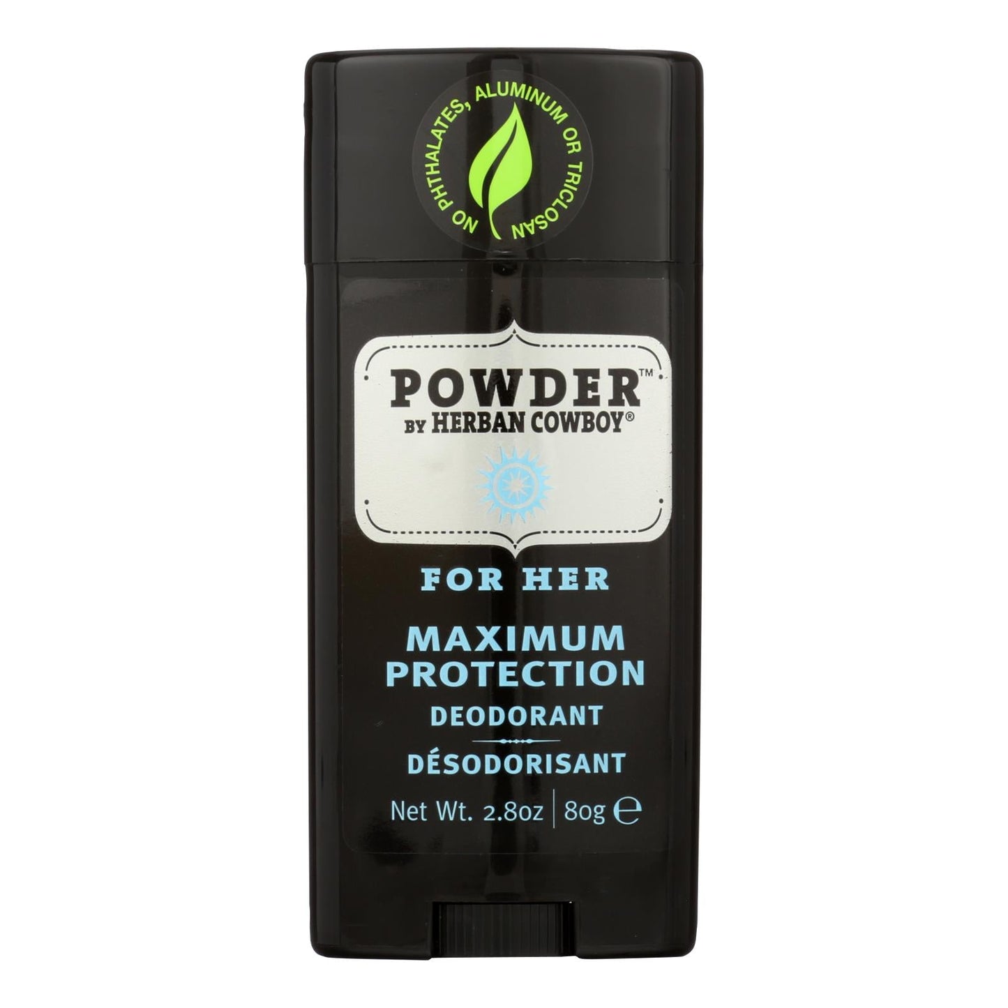 Herban Cowboy Deodorant Powder Scent, 2.8 Oz.
