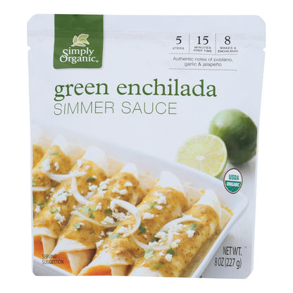 Simply Organic Green Enchilada Simmer Sauce, 8 Oz., Pack of 6