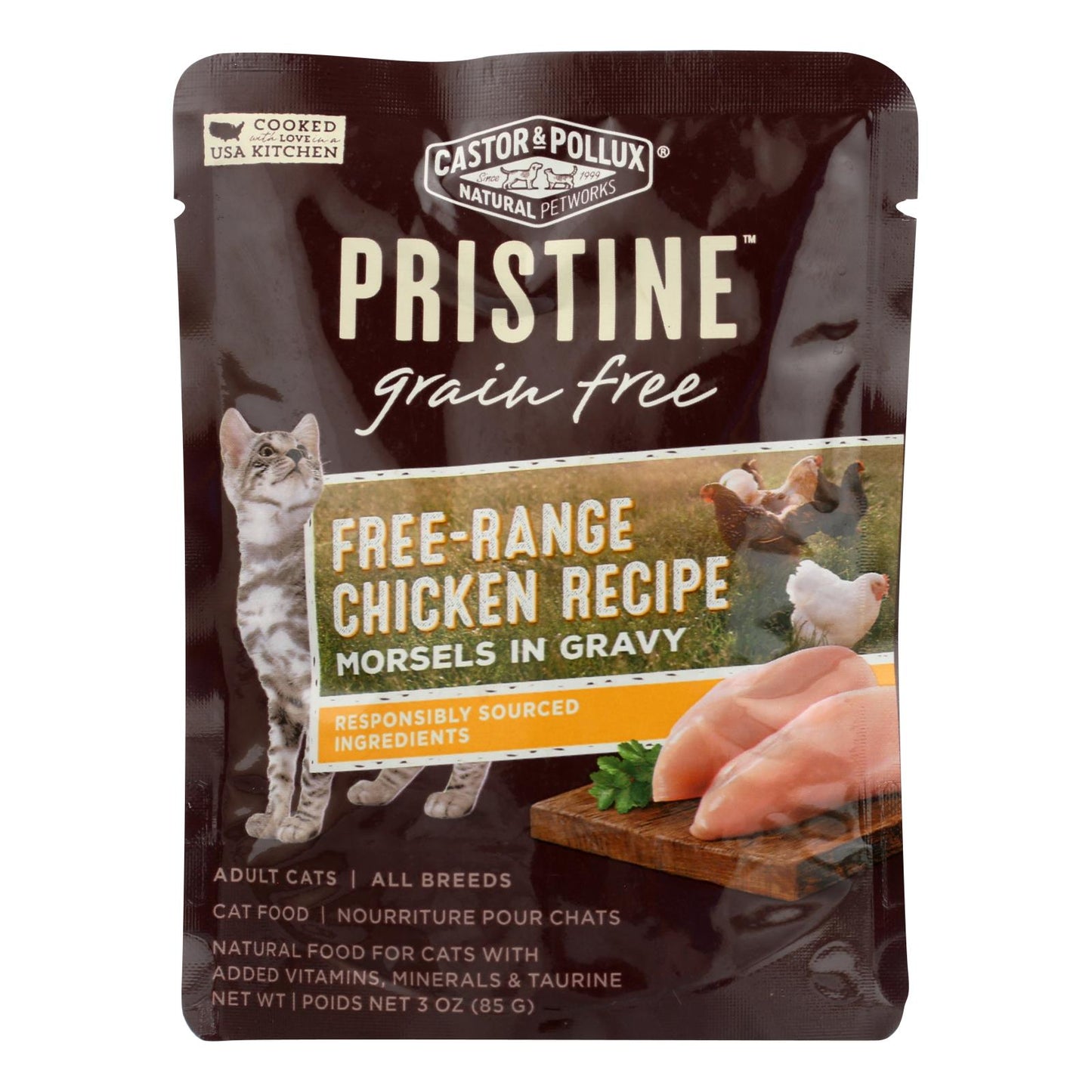 Castor and Pollux Grain-Free Chicken Morsels for Cats (24 Pack, 3 Oz. Each)