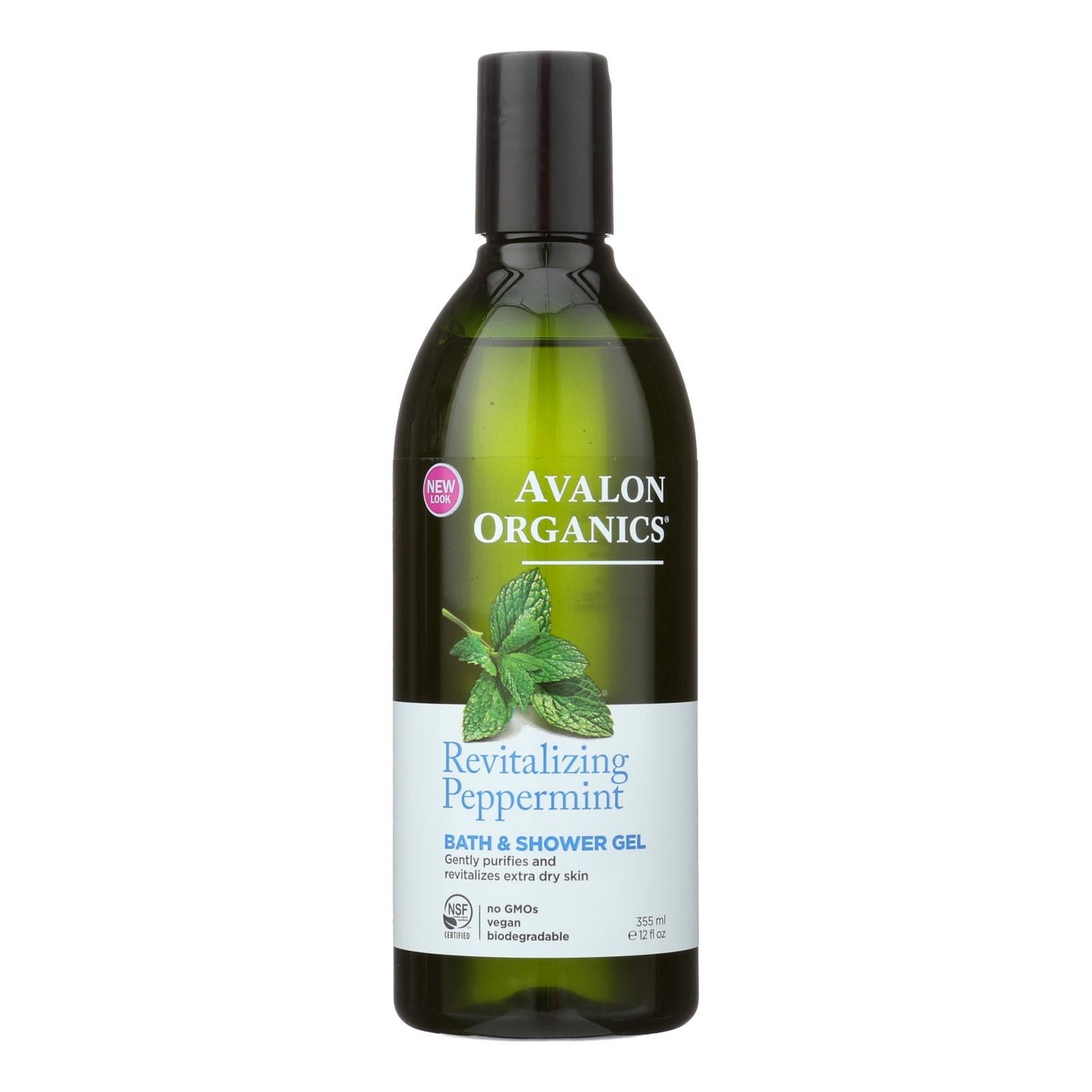 Avalon Organics Peppermint Bath & Shower Gel - 12 Fl Oz