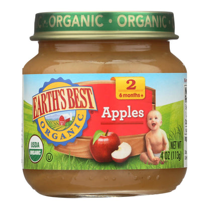 Earth's Best Organic Apple Stage 2 Baby Food Puree (Pack of 10 - 4 Oz.)