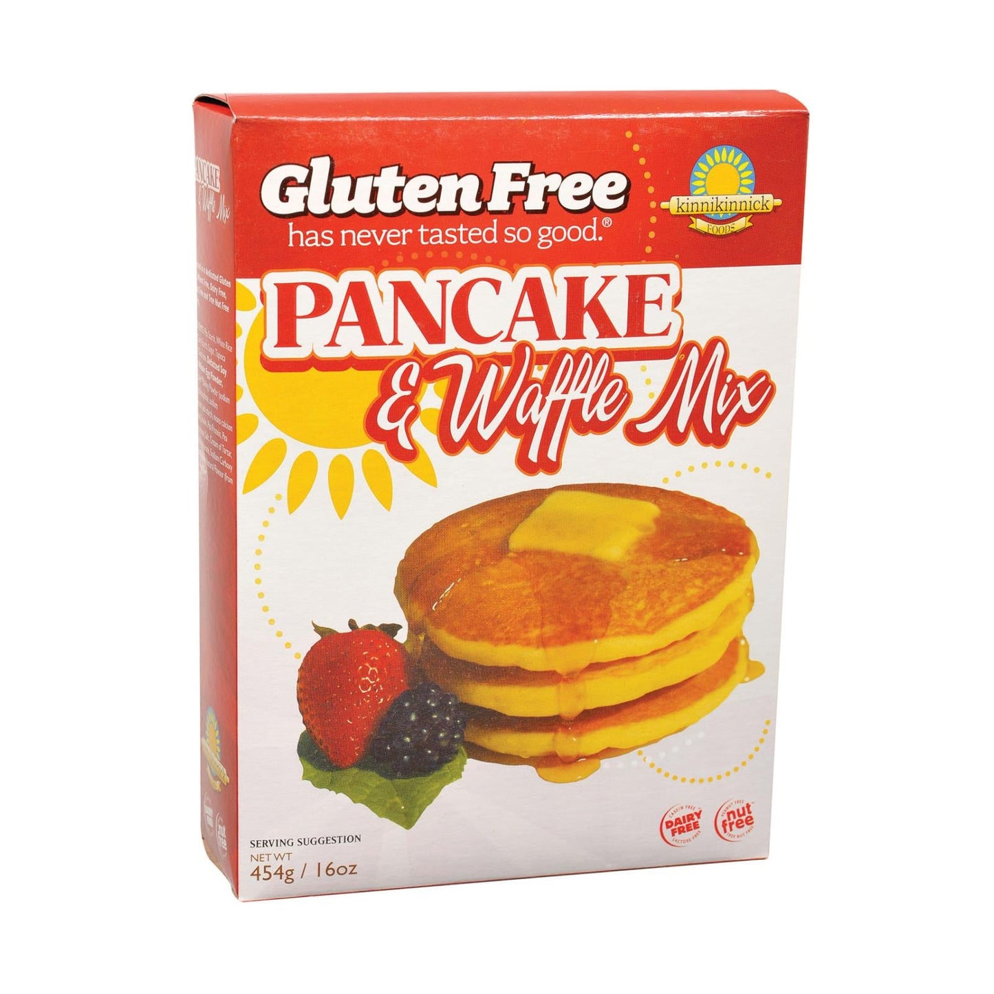 Kinnikinnick Gluten-Free Indulgent Pancake & Waffle Mix 16 Oz. Pack of 6