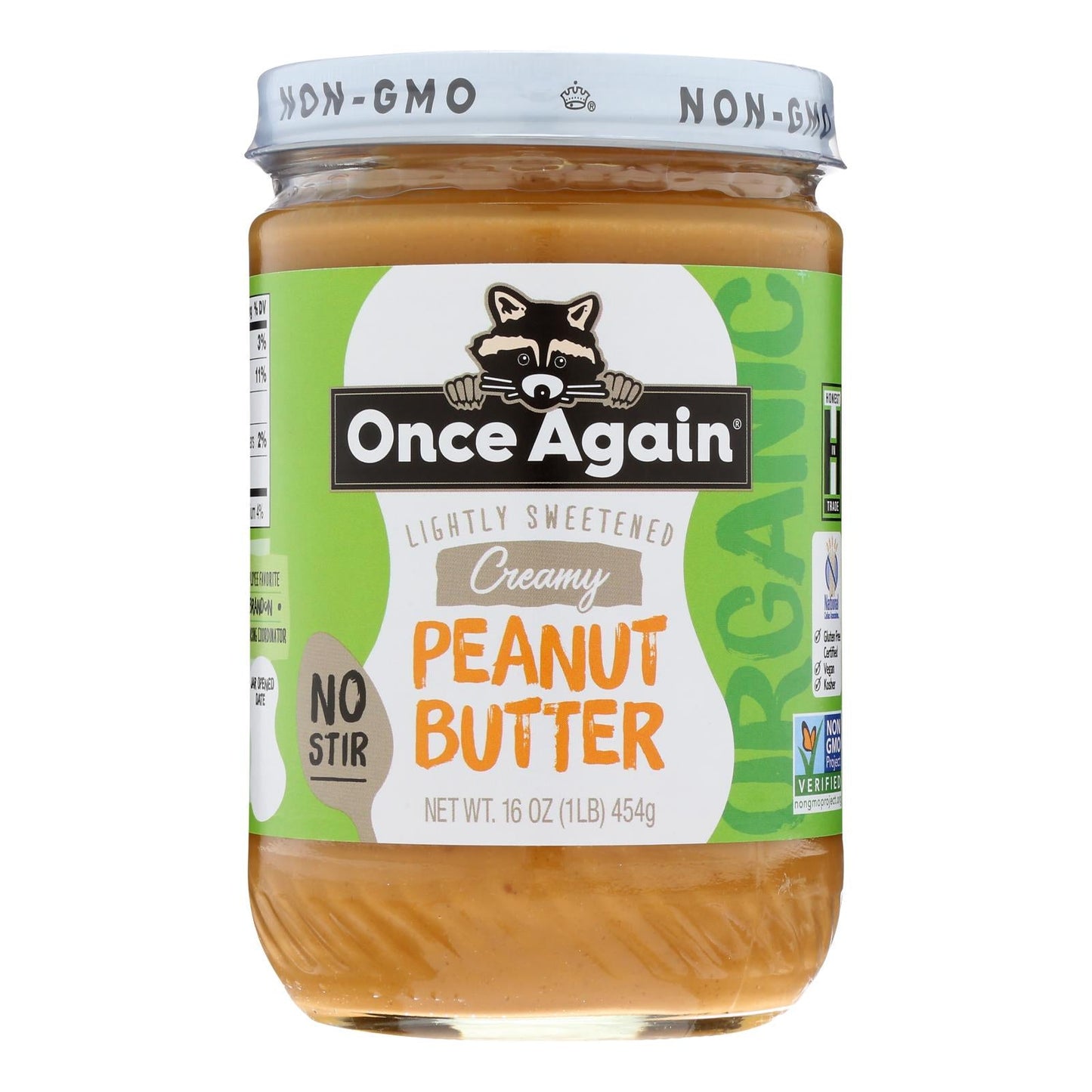 Once Again Organic Smooth Peanut Butter, 16 oz, Pack of 6