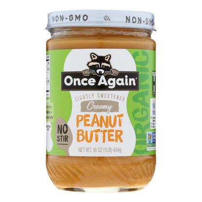 Once Again Organic Smooth Peanut Butter, 16 oz, Pack of 6