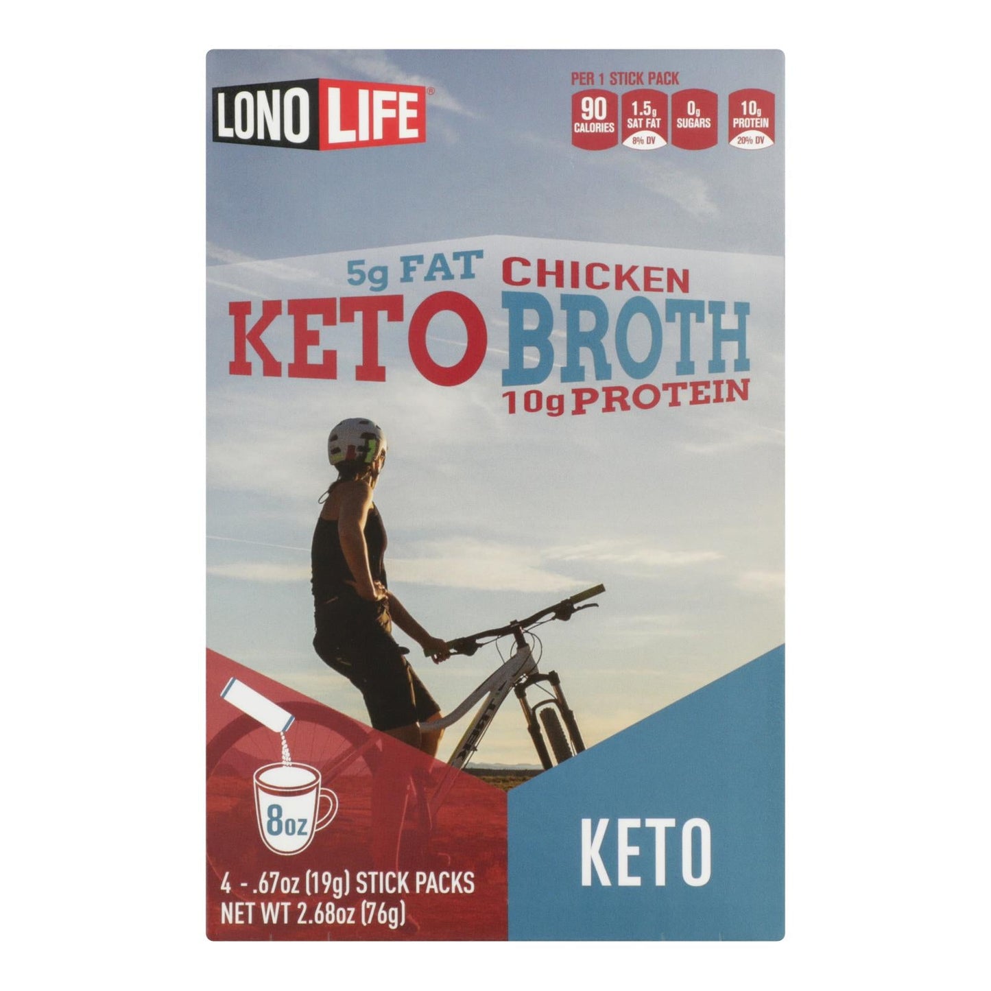Lonolife Keto Chicken Bone Broth, 6-Pack (4/.67 Oz.)