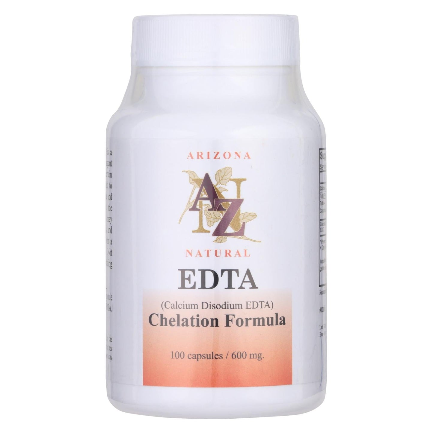 Arizona Natural Resource Calcium Disodium EDTA, 600mg, 100 Capsules
