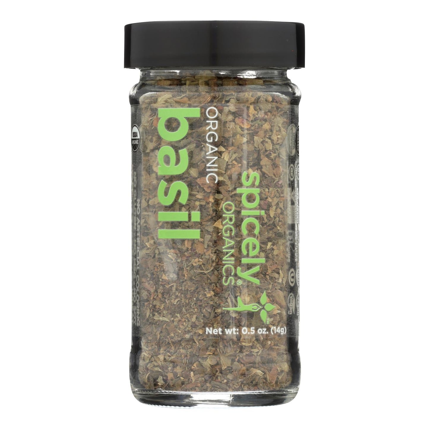 Spicely Organics Organic Basil, Case of 3, 0.5 Oz
