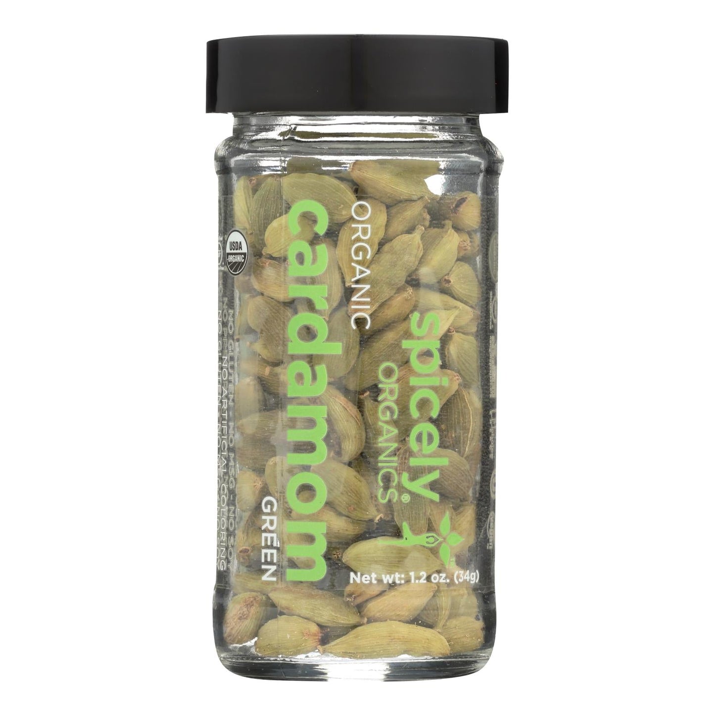 Spicely Organics Certified Organic Whole Cardamom Pods, 1.2 Oz. Pack of 3