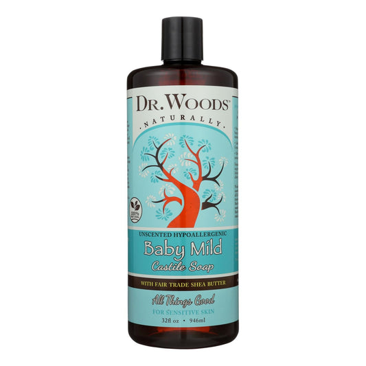 Dr. Woods Shea Vision Pure Castile Soap, Baby Mild with Organic Shea Butter, 32 Fl Oz