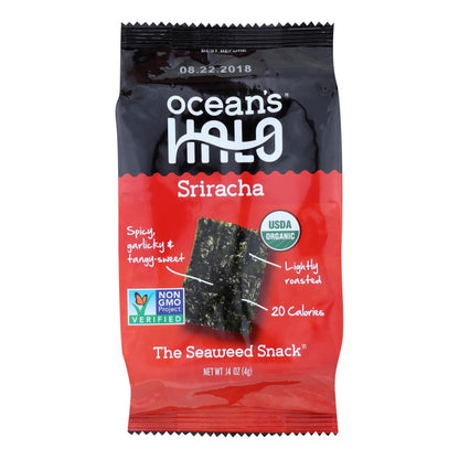 Ocean's Halo Sriracha Seasoned Seaweed, 12-Pack of .14 oz Bags