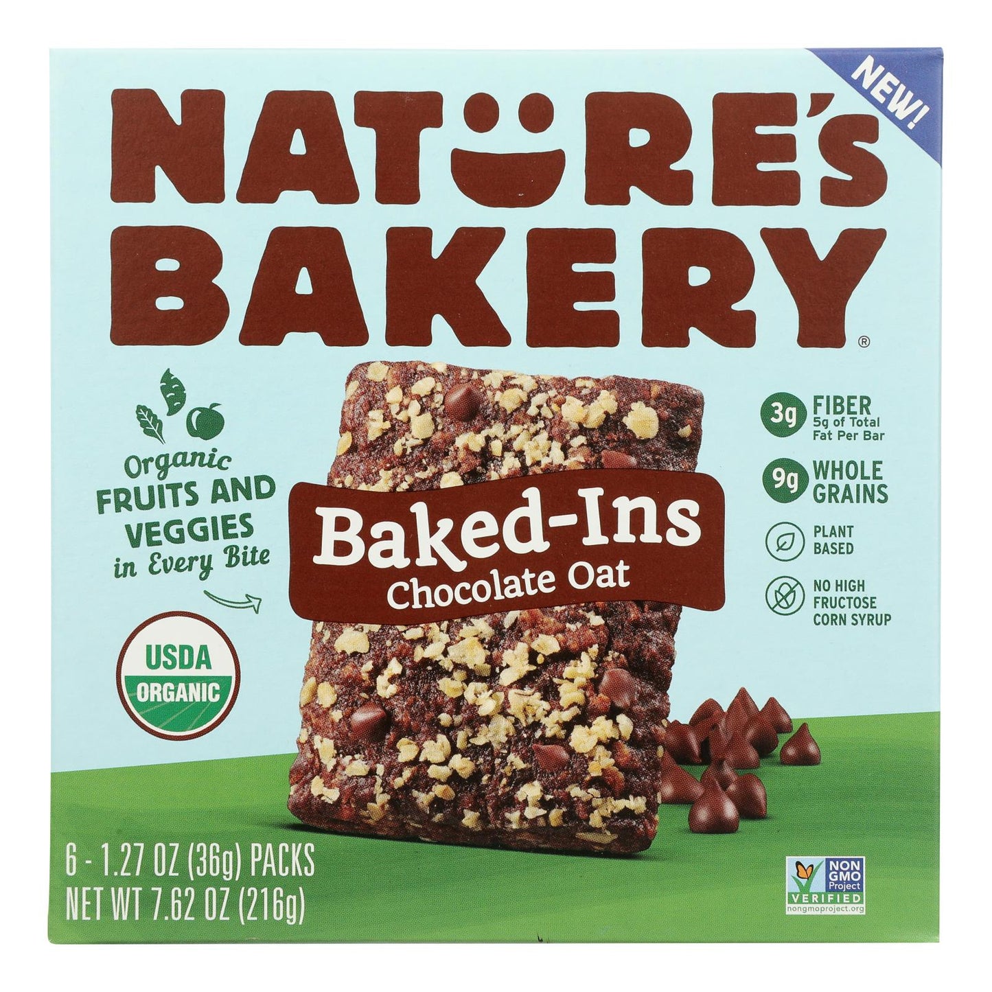 Nature's Bakery Chocolate Oat Baked-in Bars (Pack of 6 - 6/1.27oz)
