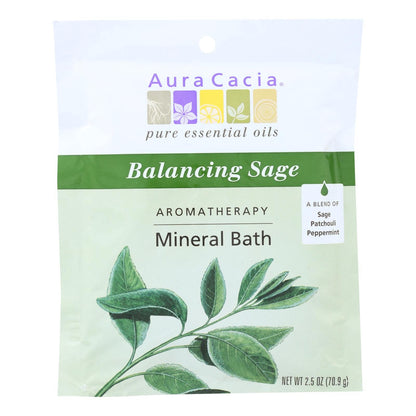Aura Cacia Aromatherapy Mineral Bath Balancing Sage (6 Pack - 2.5 Oz Each)