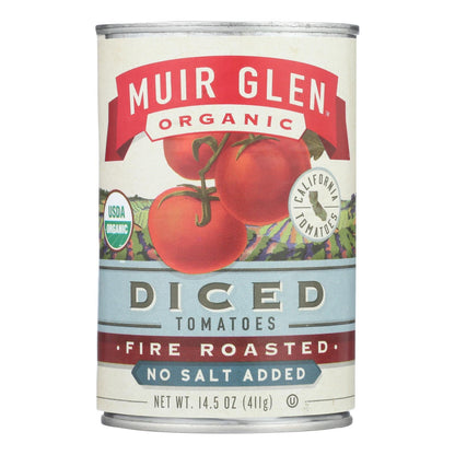 Muir Glen Salt-Free Fire-Roasted Diced Tomatoes, 12 x 14.5 Oz. Packs
