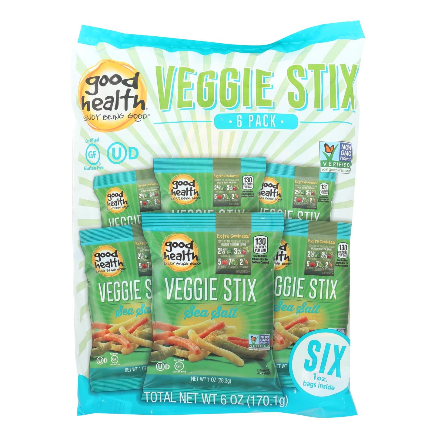 Good Health Veggie Straws - Sea Salt, 6 Oz. Pack of 6