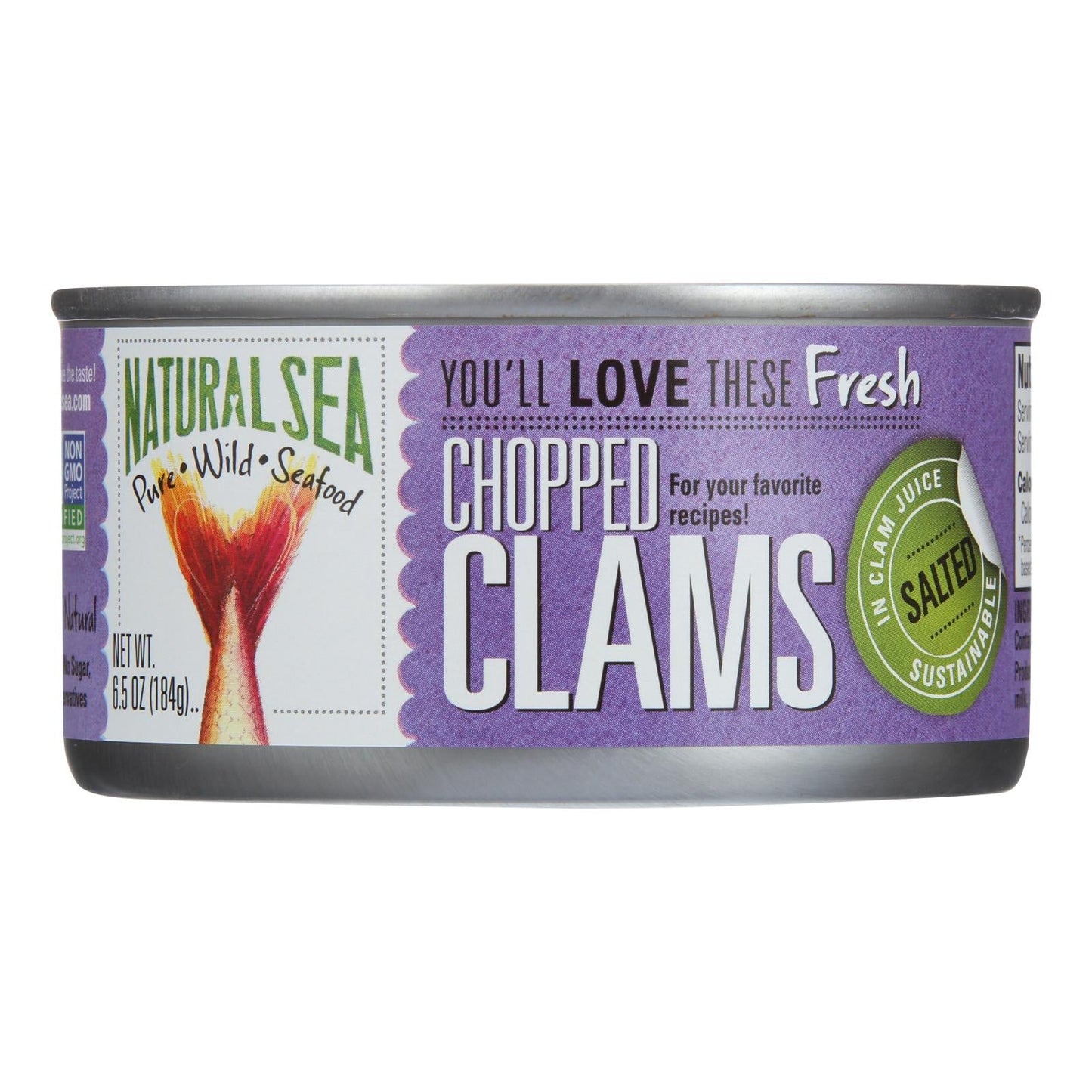 Natural Sea Chopped Wild Atlantic Surf Clams (12 - 6.5 Oz. Pkg)