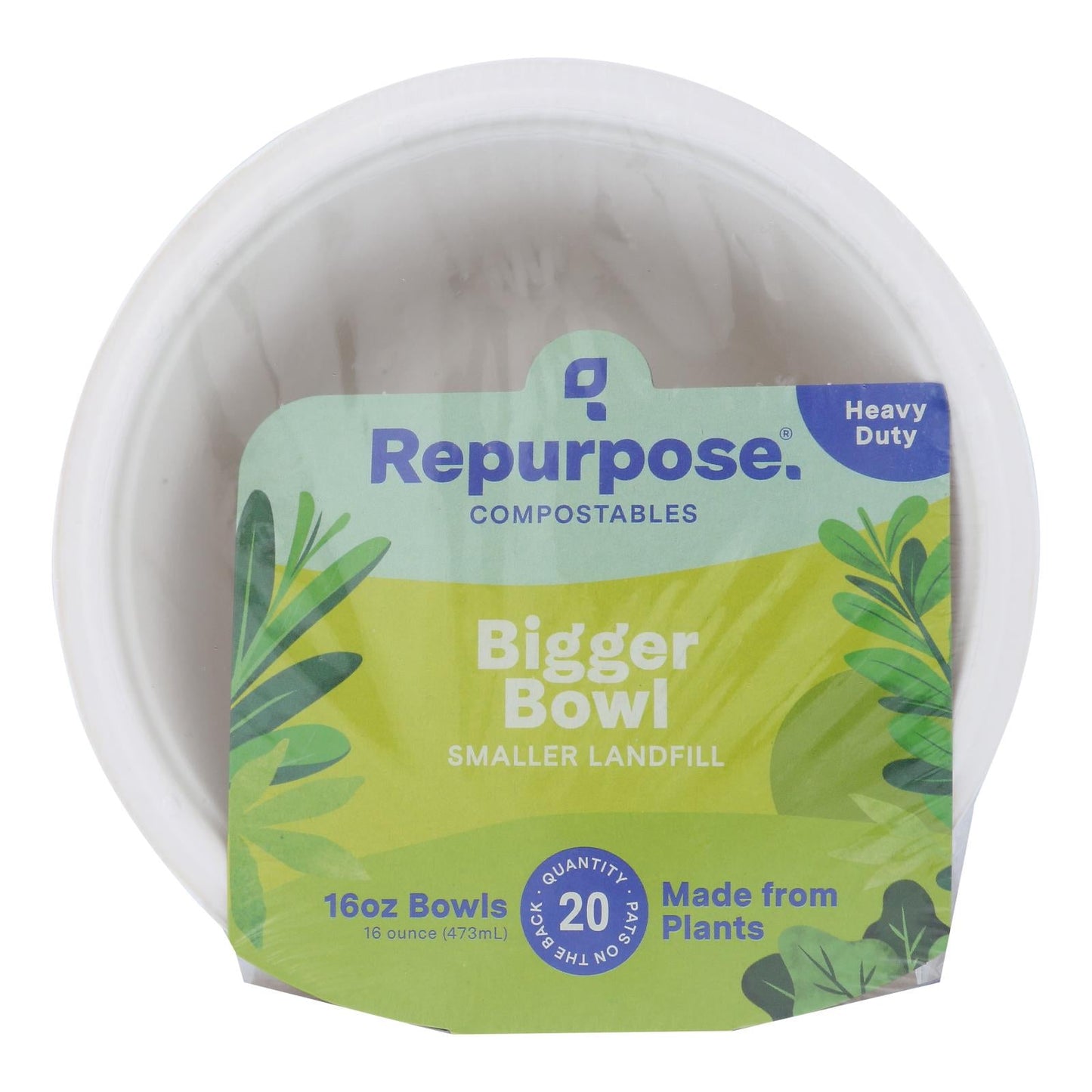 Repurpose Plant-Based Bagasse Bowls (Case of 12, 20-Count)