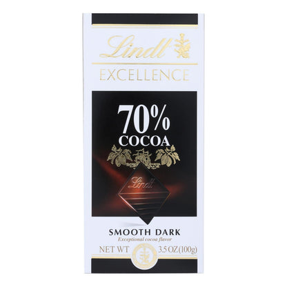 Lindt Dark Chocolate Bar (Pack of 12) - 70% Cocoa, Smooth Texture - 3.5 Oz Bars