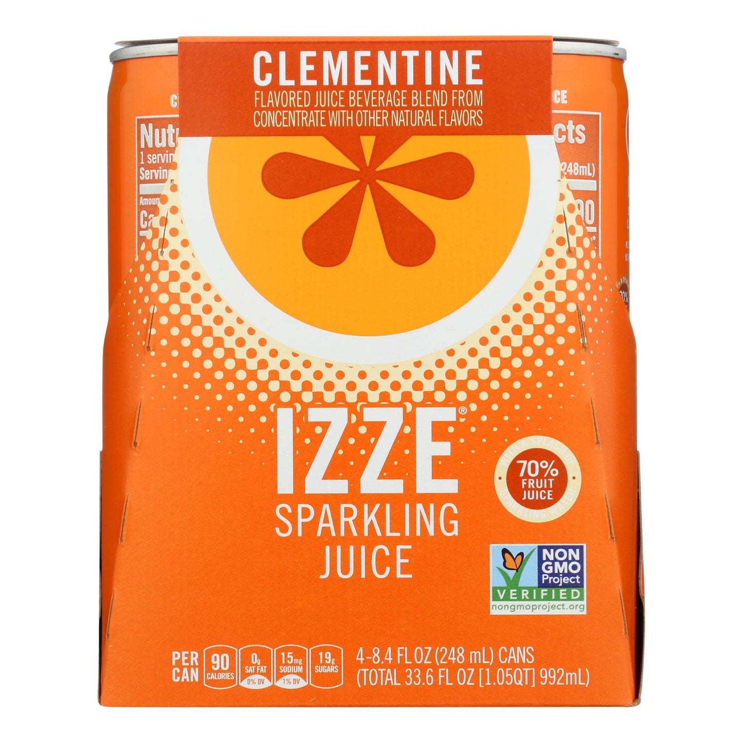 Izze Sparkling Clementine, Refreshing Natural Flavor, 6 Pack, 4/8.4 Fl Oz. Cans