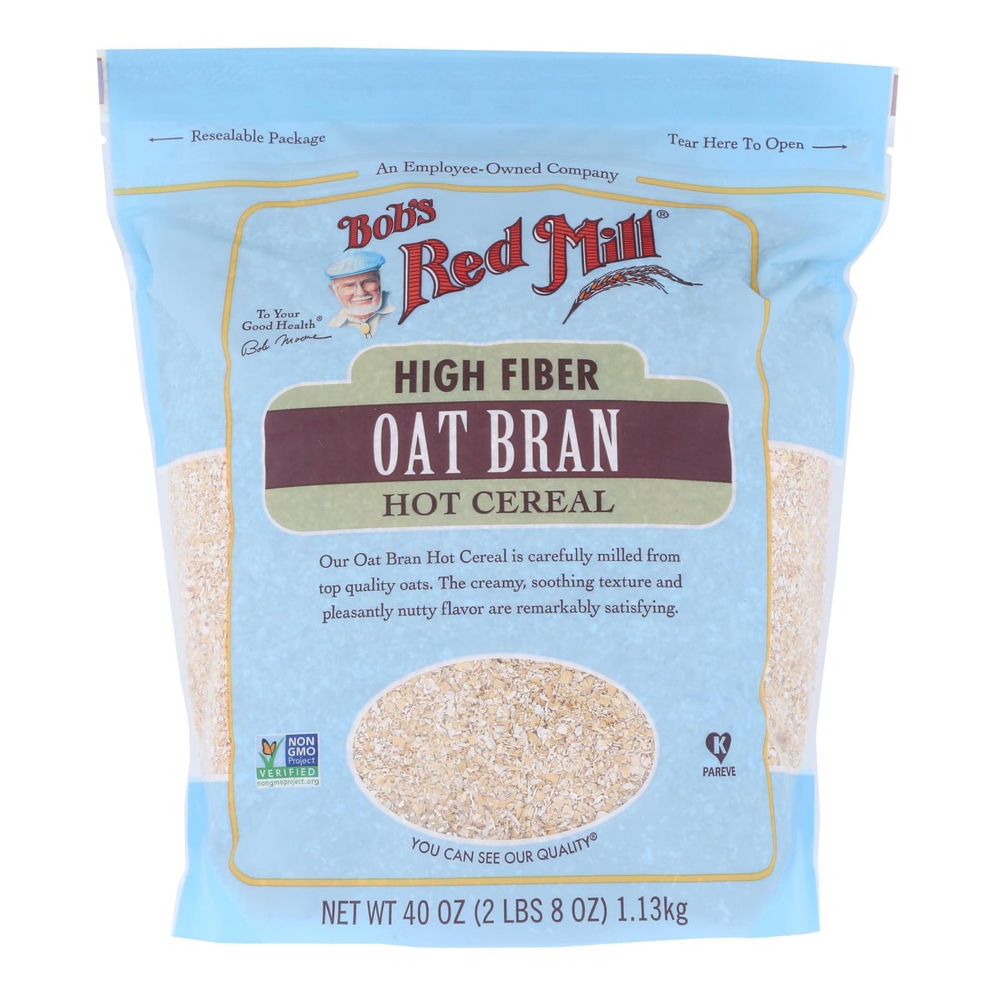 Bob's Red Mill Whole Grain Rolled Oat Bran | Rich in Fiber | 4-Pack, 40 Oz.