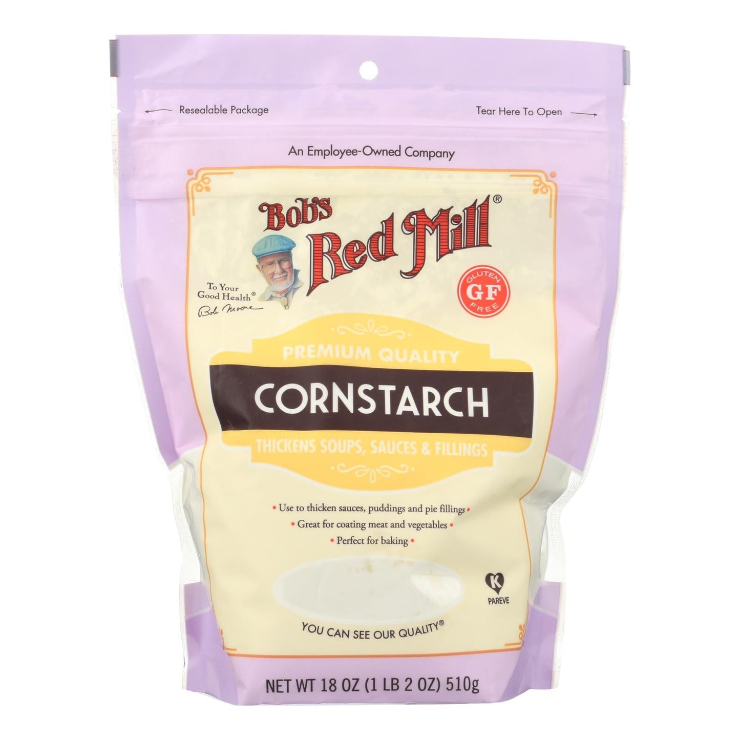 Bob's Red Mill Premium Cornstarch for Thickening Sauces & Baking - 4 Pack (18 Oz. Each)