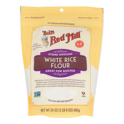 Bob's Red Mill Organic White Rice Flour, 4-Pack, 24 Oz. Bags (Gluten-Free Baking)