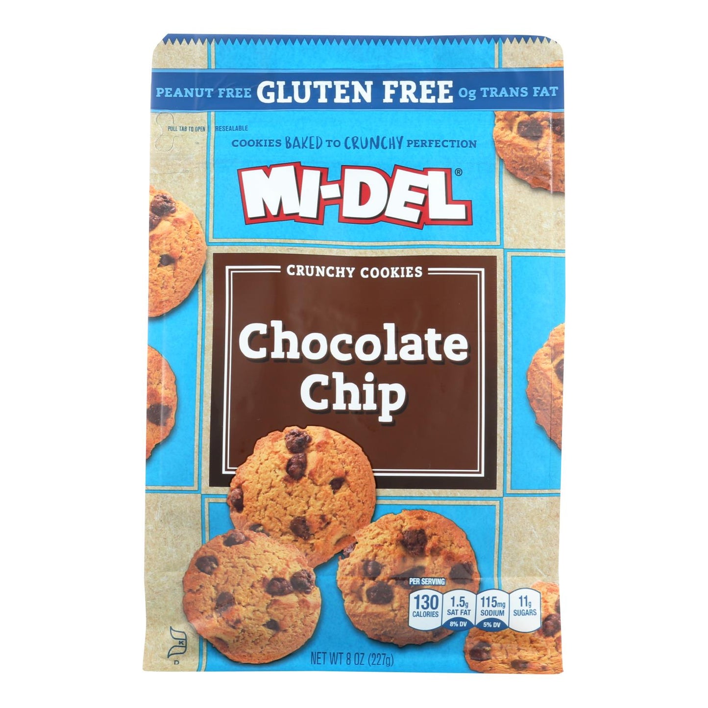 Gluten-Free Chocolate Chip Cookies by Mi-Del (Pack of 8)