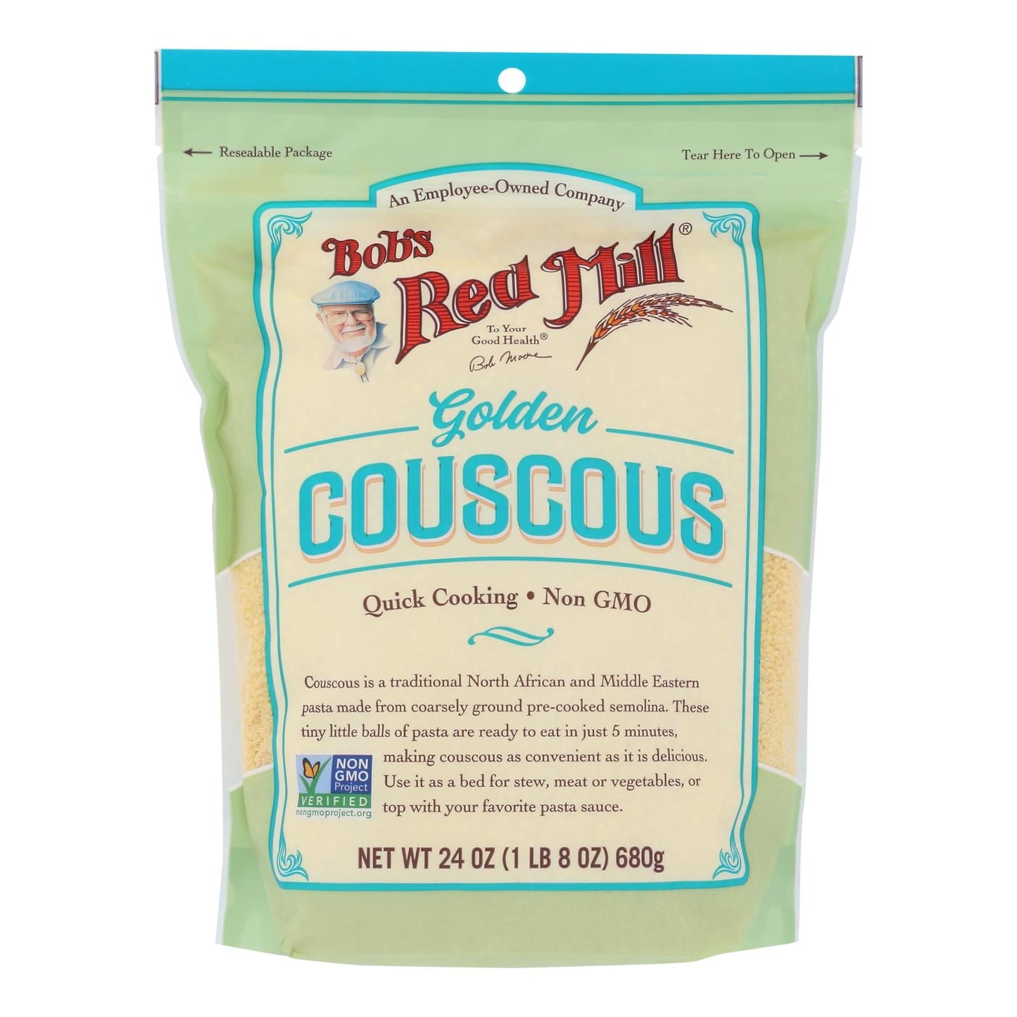 Bob's Red Mill Couscous, Golden, All-Natural, Non-GMO | Pack of 4 - 24 Oz. Total