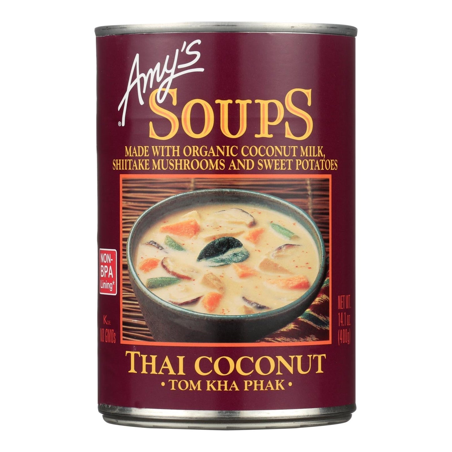 Amy's Organic Tom Kha Phak Thai Coconut Soup, Pack of 12 (14.1 Oz. Each)