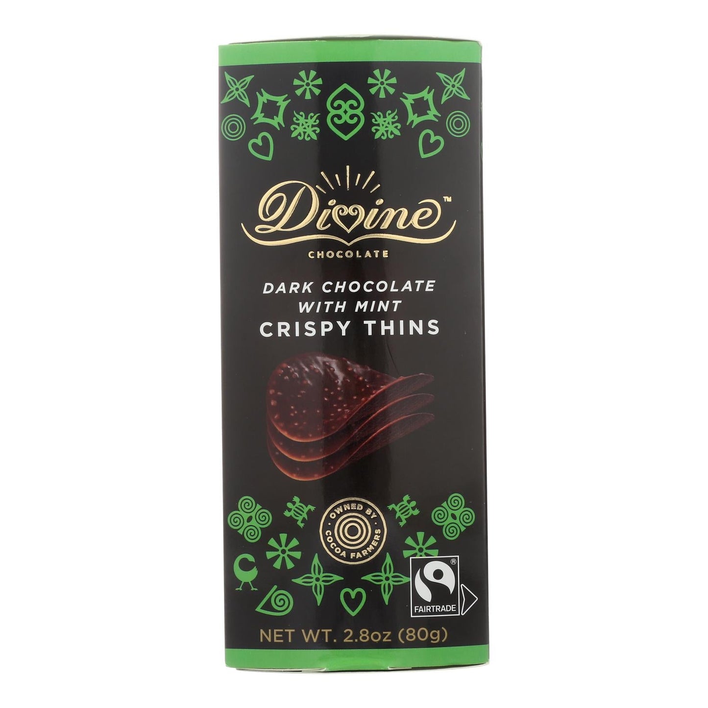 Divine Crisp Thins Dark Chocolate Mint (Pack of 12 - 2.8 Oz.)