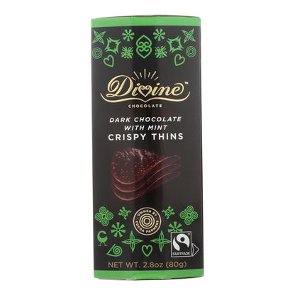 Divine Crisp Thins Dark Chocolate Mint (Pack of 12 - 2.8 Oz.)