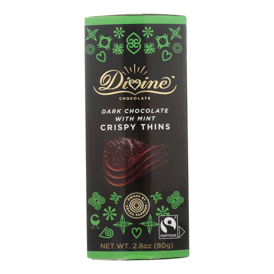 Divine Crisp Thins Dark Chocolate Mint (Pack of 12 - 2.8 Oz.)