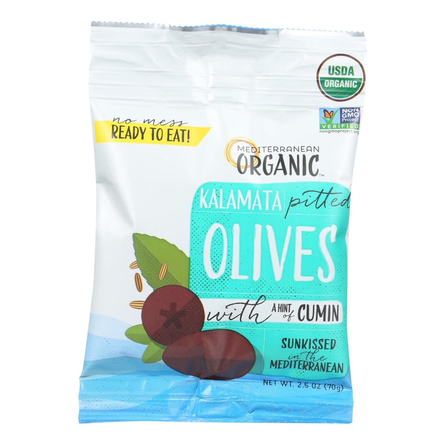 Mediterranean Organic Kalamata Pitted Olives with Herbs & Spices 12-Pack 2.5 Oz
