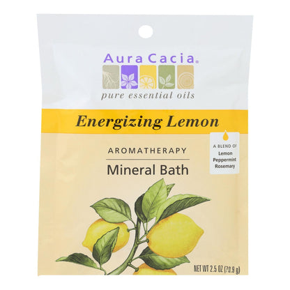 Aura Cacia Aromatherapy Mineral Bath Energizing Lemon (Pack of 6) - 2.5 Oz