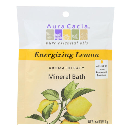 Aura Cacia Aromatherapy Mineral Bath Energizing Lemon (Pack of 6) - 2.5 Oz