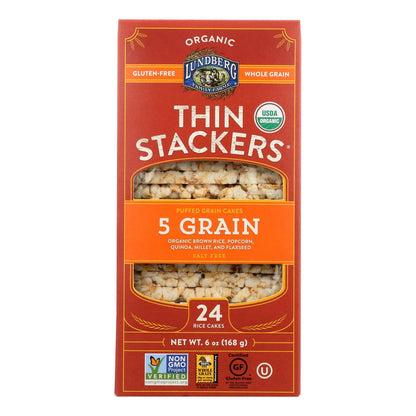 Lundberg Family Farms Organic Rice Cakes, Thin Sticks, Green, Pack of 6