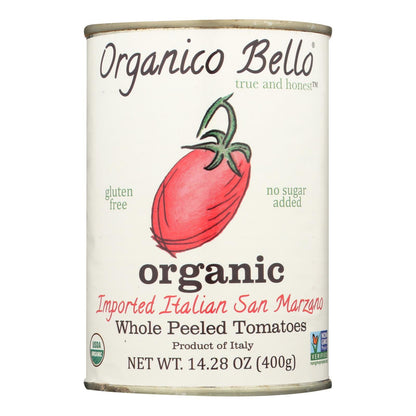 Organico Bello Organic Whole Tomatoes, 14.28 Oz., Pack of 12