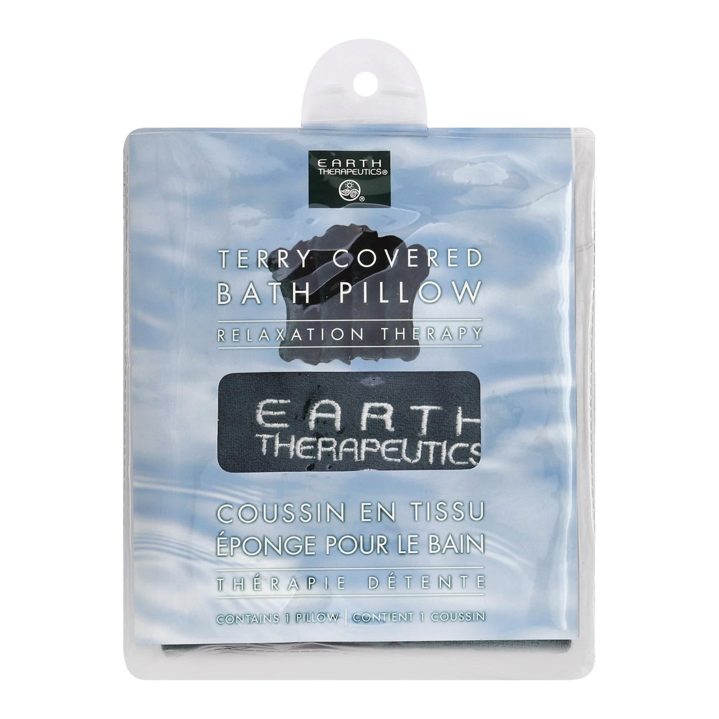 Luxurious Earth Therapeutics Terry-Covered Bath Pillow - Dark Green
