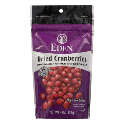 Eden Foods Organic Dried Cranberries, Lightly Sweetened with Apple (Pack of 15 - 4 Oz. Bags)