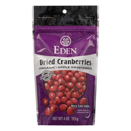 Eden Foods Organic Dried Cranberries, Lightly Sweetened with Apple (Pack of 15 - 4 Oz. Bags)