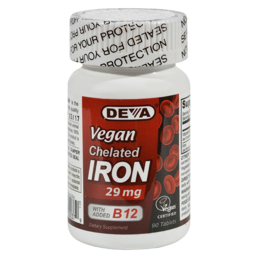 Deva Chelated Iron Supplement: 29mg for Enhanced Iron Absorption (90 Tablets)