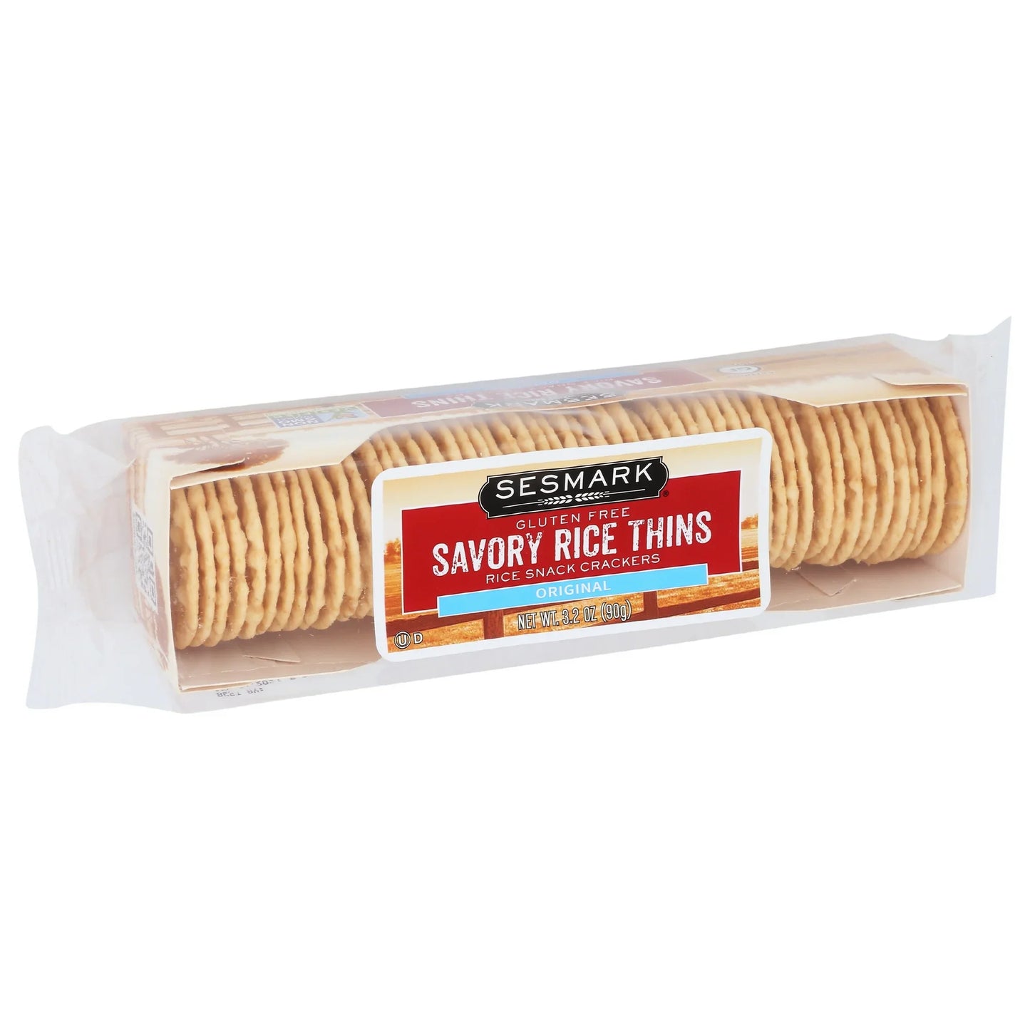Sesmark Original Rice Thins | Savory Whole Grain Crackers | 12-Pack Case (3.2 oz Each)