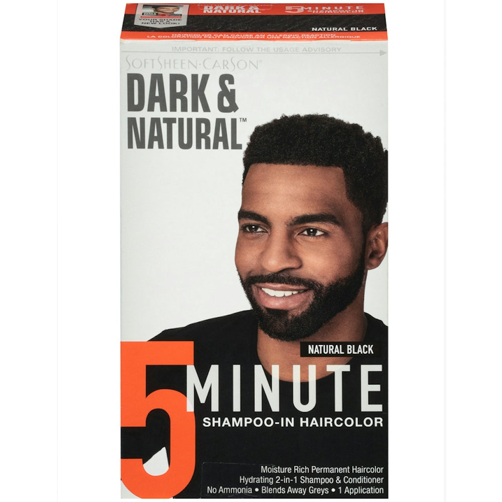 Dark & Natural For Men 5-Minute Natural Black Shampoo-In Hair Color Kit